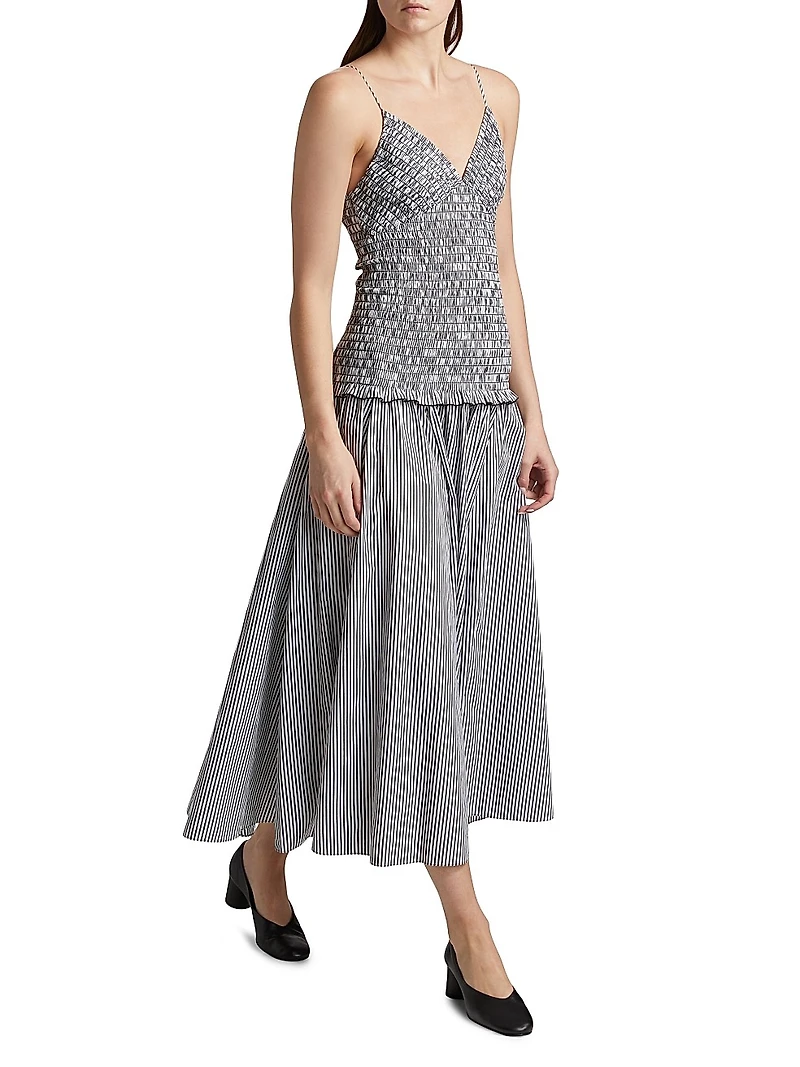 The Josie Smocked Cotton Midi-Dress