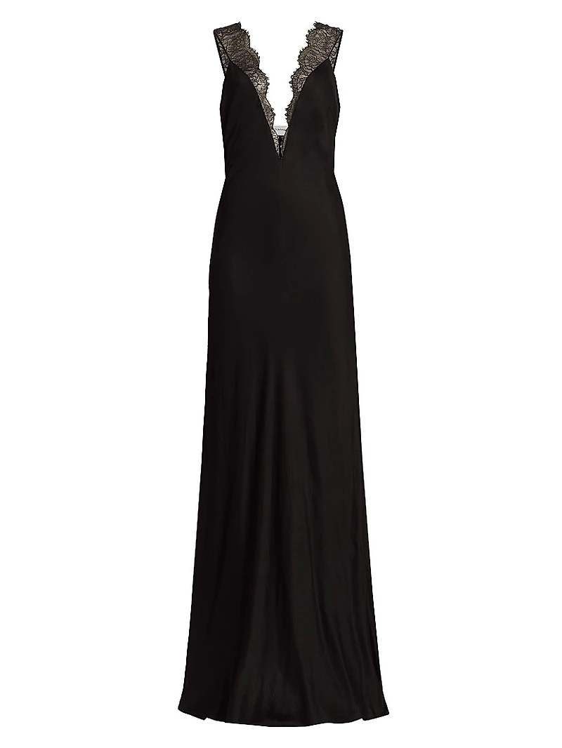 The Malone Lace-Trim Gown