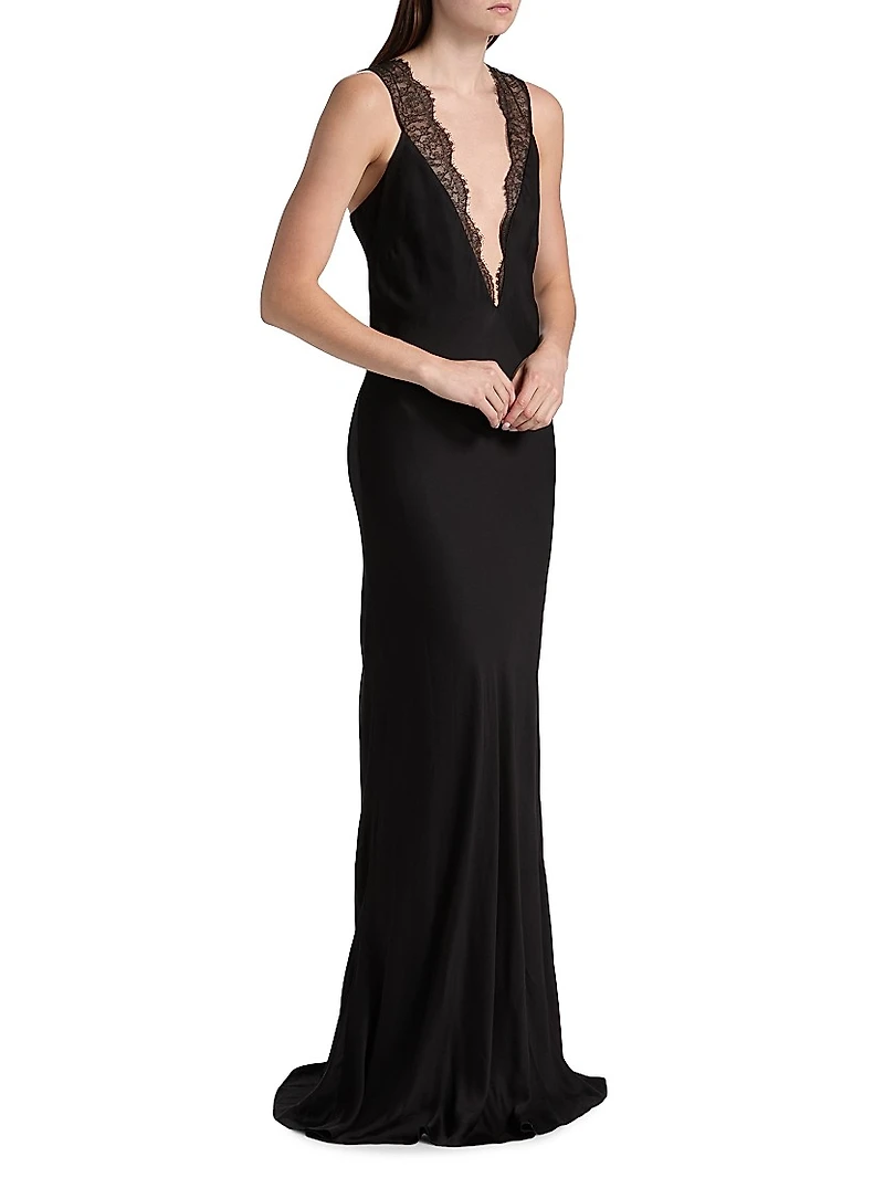 The Malone Lace-Trim Gown