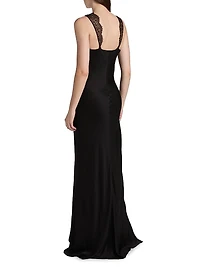 The Malone Lace-Trim Gown