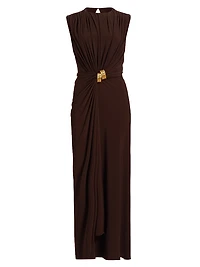 The Serena Cinched Knit Jesery Maxi Dress