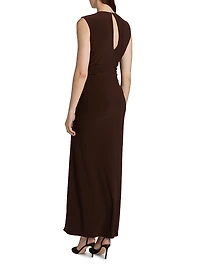 The Serena Cinched Knit Jesery Maxi Dress