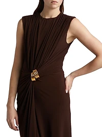 The Serena Cinched Knit Jesery Maxi Dress