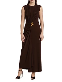 The Serena Cinched Knit Jesery Maxi Dress