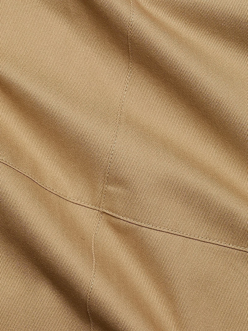 The Avery Side-Zip Cotton Midi-Skirt