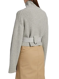 The Neal Zip-Front Belted Sweater