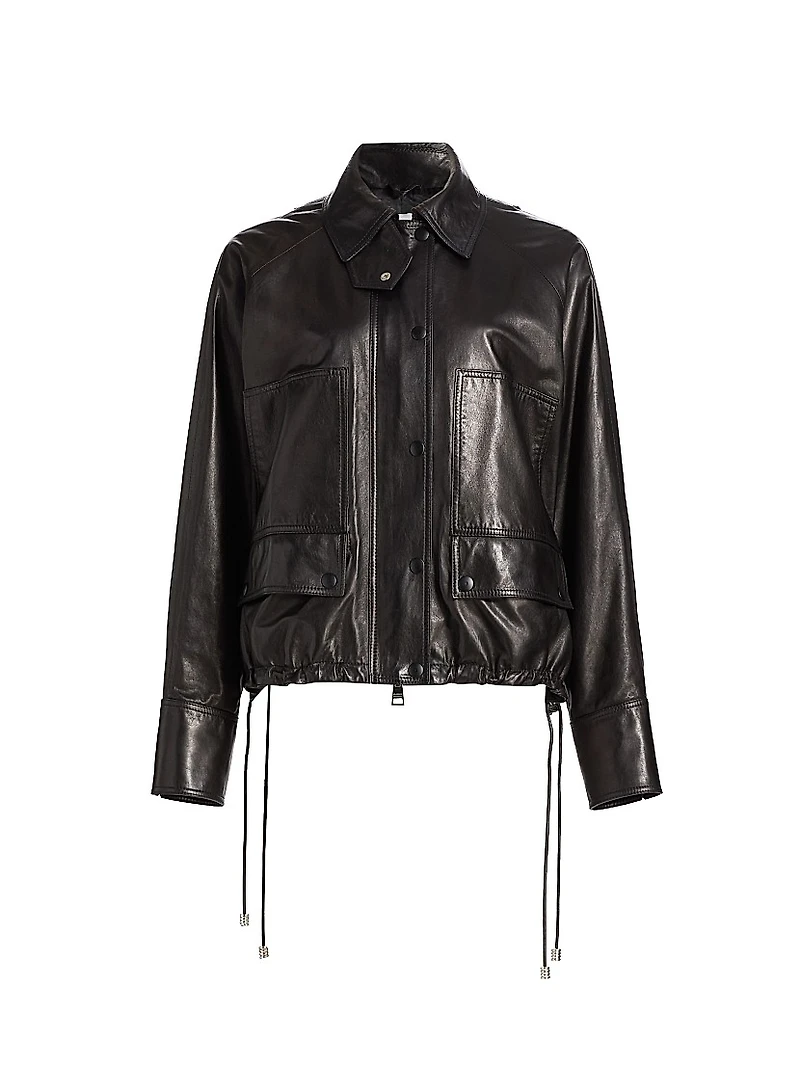 The Harper Drawcord Leather Jacket
