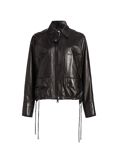 The Harper Drawcord Leather Jacket