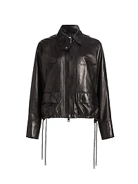 The Harper Drawcord Leather Jacket