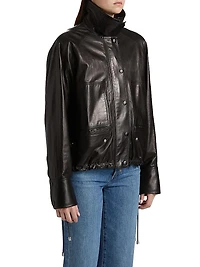 The Harper Drawcord Leather Jacket