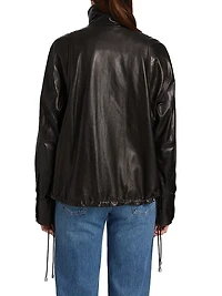 The Harper Drawcord Leather Jacket