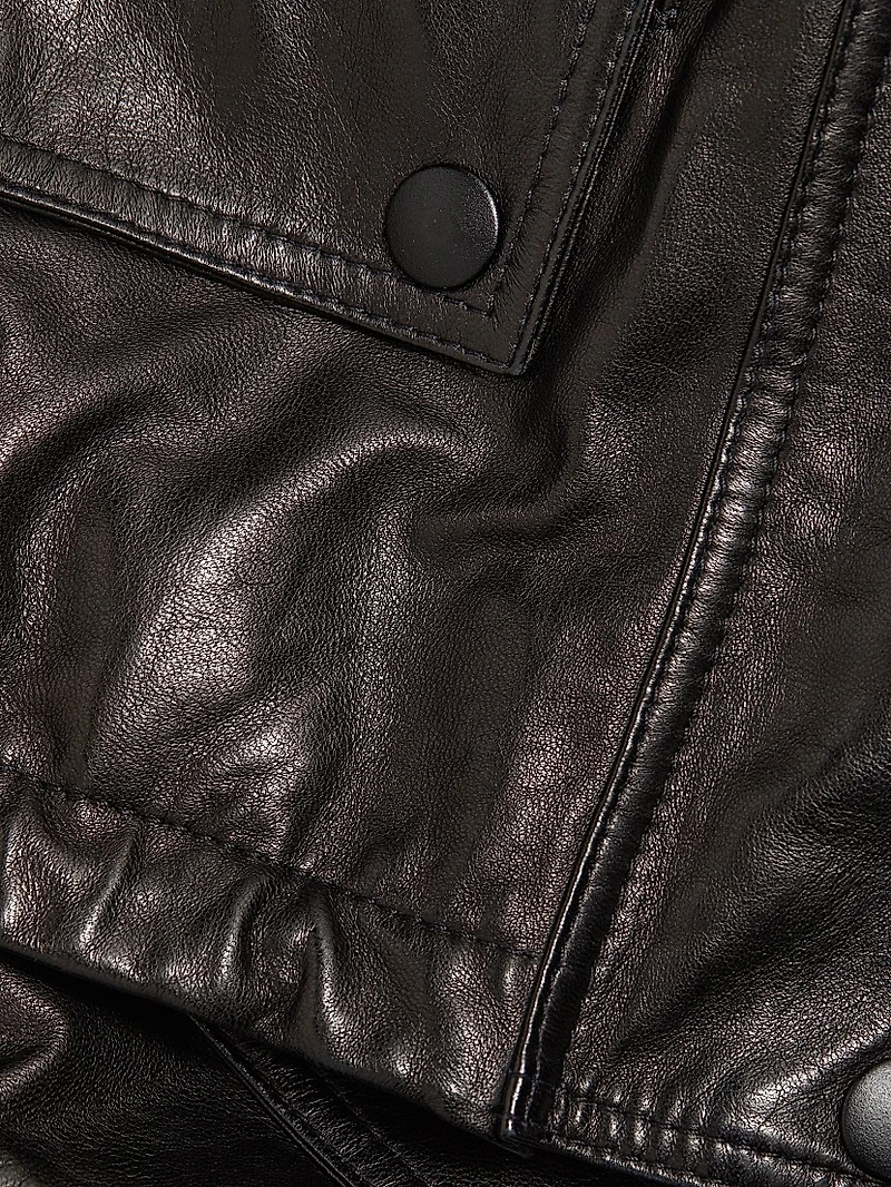 The Harper Drawcord Leather Jacket