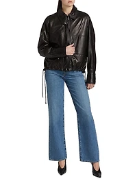 The Harper Drawcord Leather Jacket