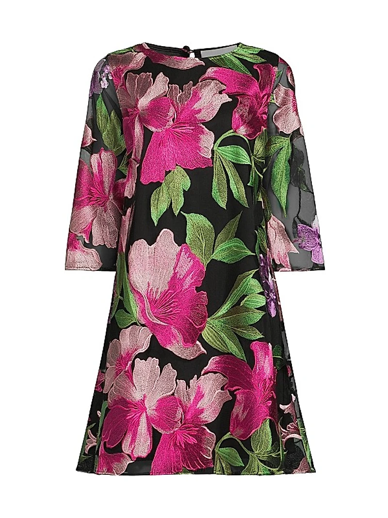 Abundant Blooms Easy Floral Embroidered Minidress