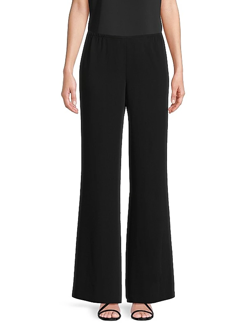 Crepe Wide-Leg Pants