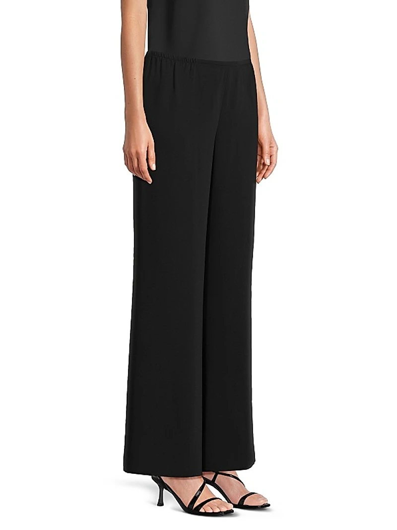 Crepe Wide-Leg Pants