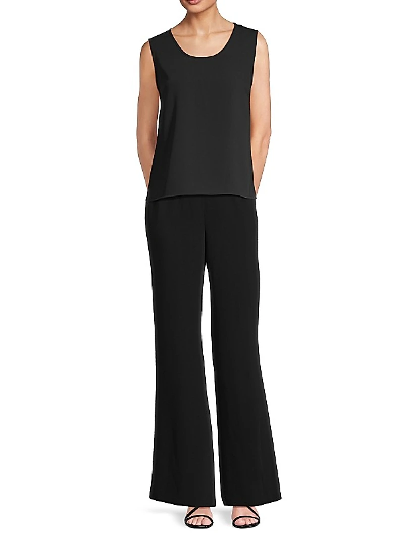 Crepe Wide-Leg Pants