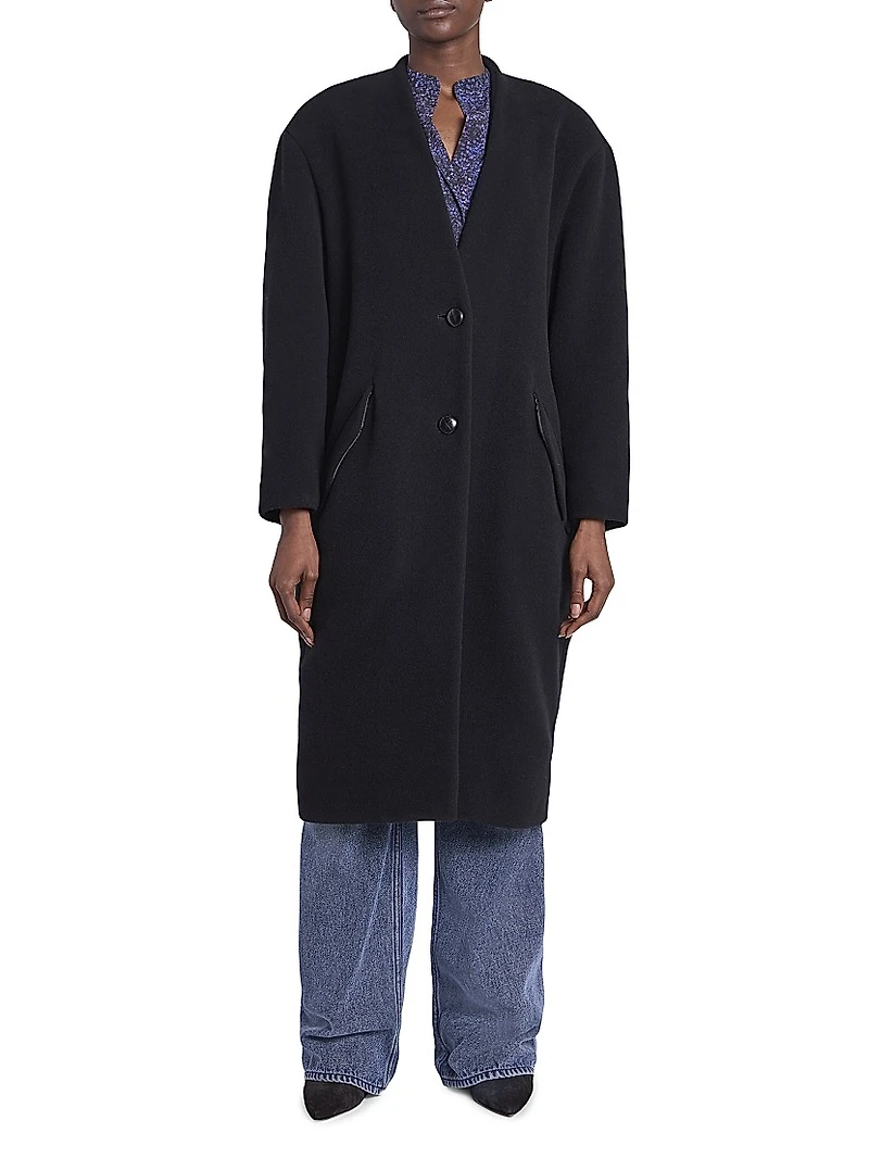 Florane Wool-Blend Long Coat