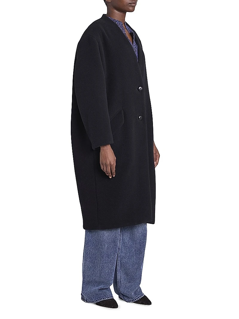 Florane Wool-Blend Long Coat