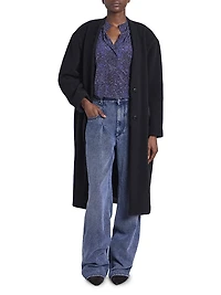 Florane Wool-Blend Long Coat