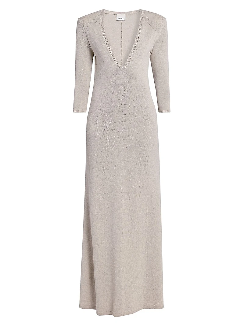 Salina Wool-Blend Plunging Maxi Dress