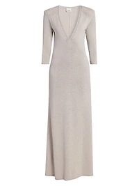Salina Wool-Blend Plunging Maxi Dress