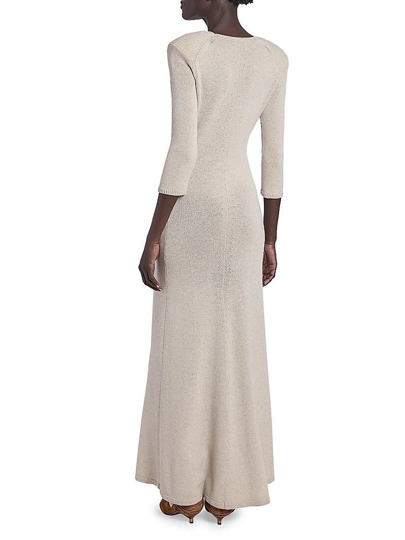 Salina Wool-Blend Plunging Maxi Dress