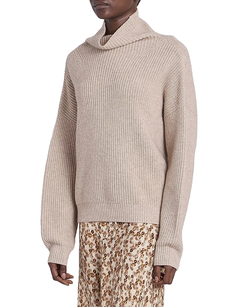 Brooke Merino Wool-Cashmere Turtleneck Sweater