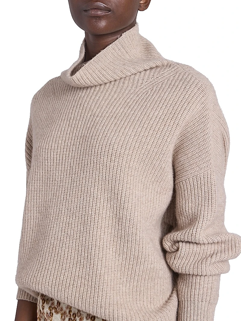 Brooke Merino Wool-Cashmere Turtleneck Sweater