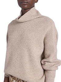 Brooke Merino Wool-Cashmere Turtleneck Sweater