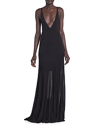 Velma Pleated Cotton-Blend Gown