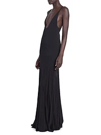 Velma Pleated Cotton-Blend Gown