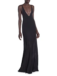 Velma Pleated Cotton-Blend Gown