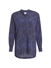 Sima Printed Silk-Blend Top