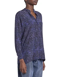 Sima Printed Silk-Blend Top