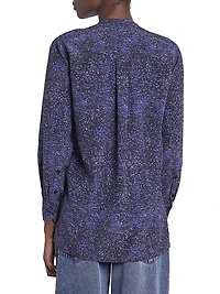 Sima Printed Silk-Blend Top