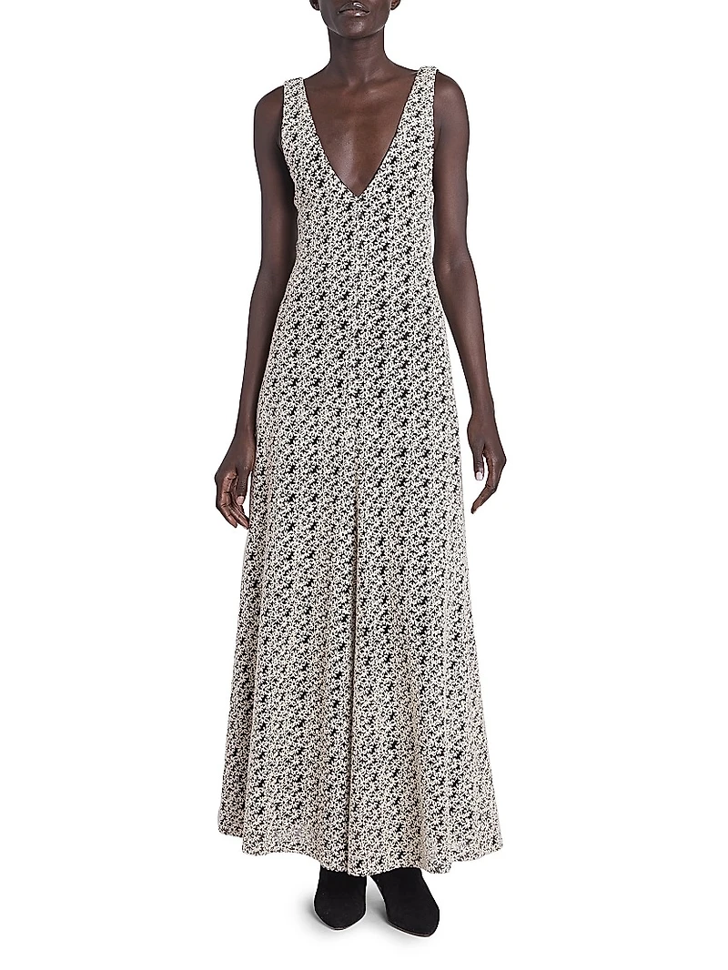 Sonia Floral Cotton-Blend Maxi Dress