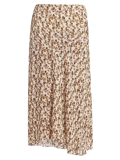 Lisanne Floral Silk-Blend Draped Midi-Skirt