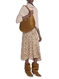 Lisanne Floral Silk-Blend Draped Midi-Skirt