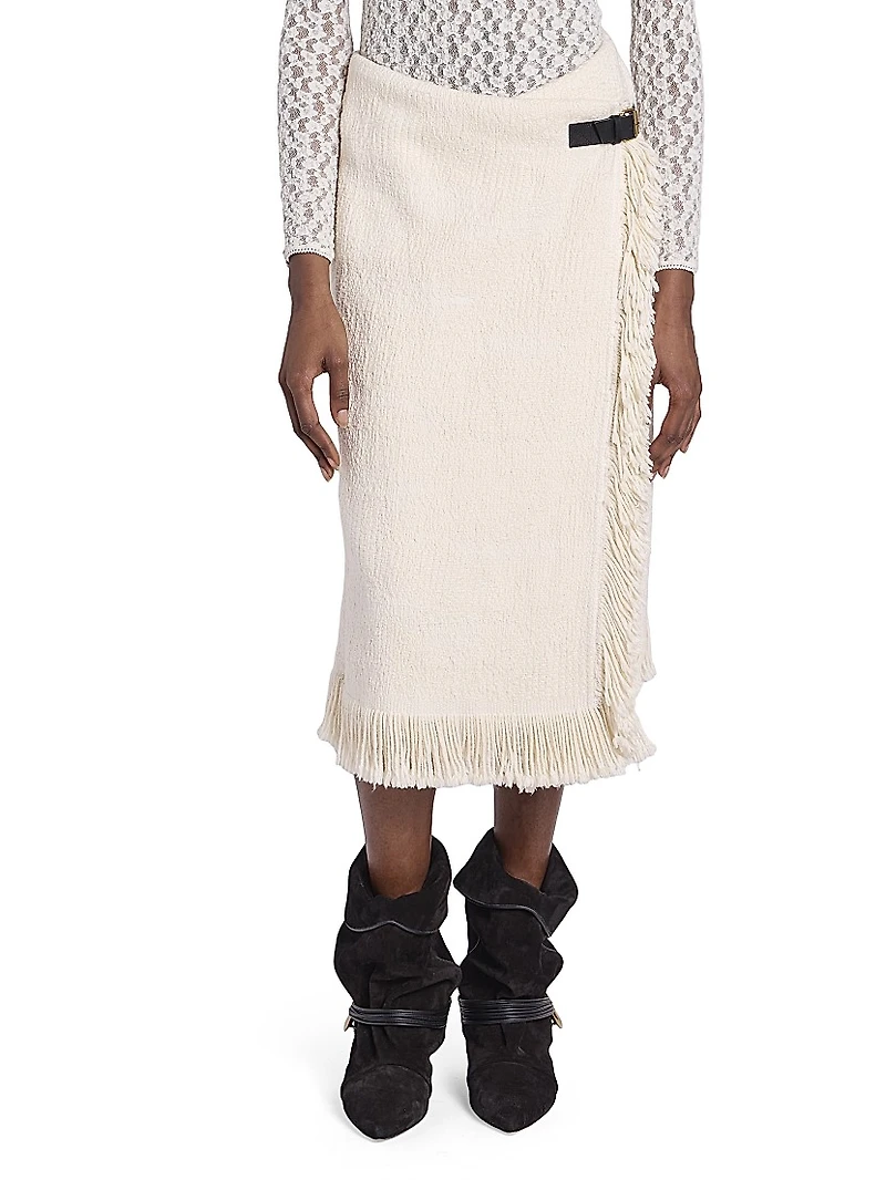 Galla Cotton-Linen Midi-Skirt