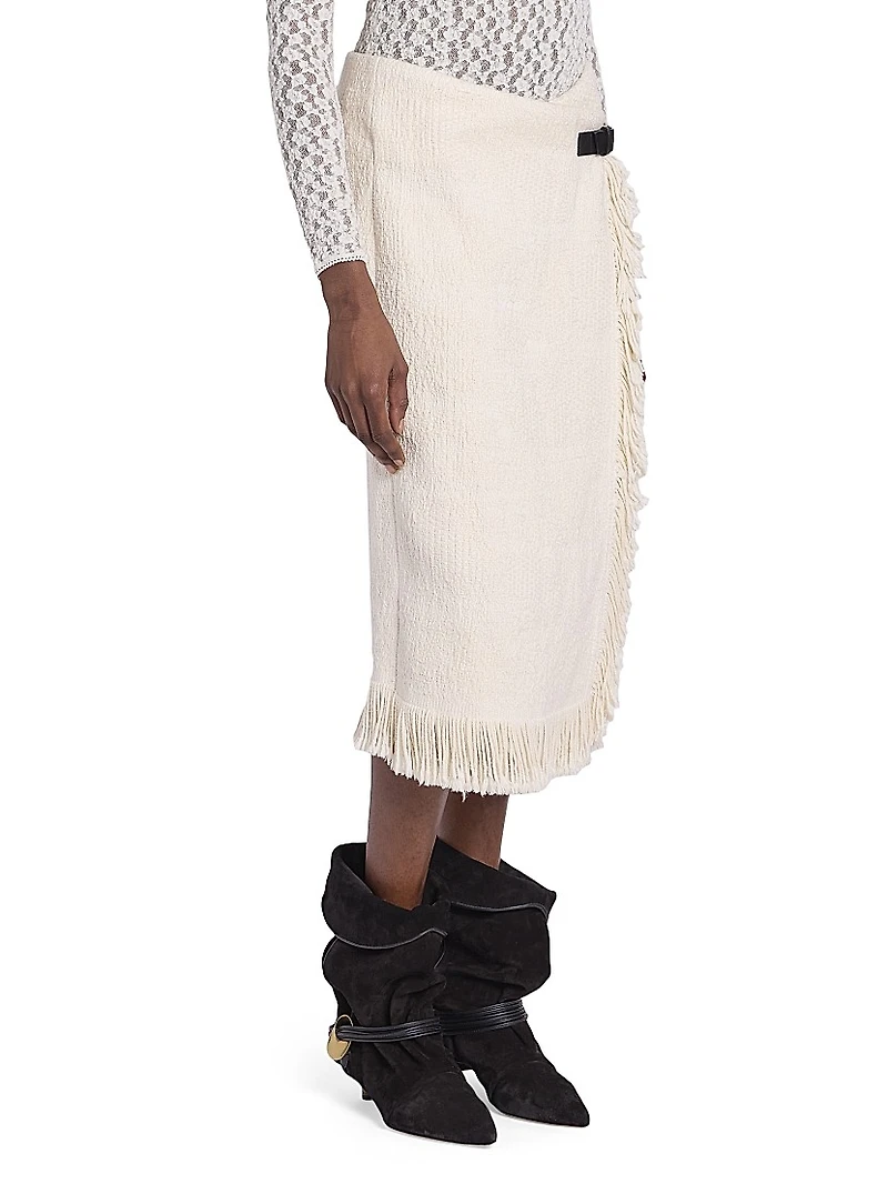 Galla Cotton-Linen Midi-Skirt