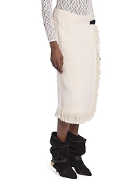 Galla Cotton-Linen Midi-Skirt