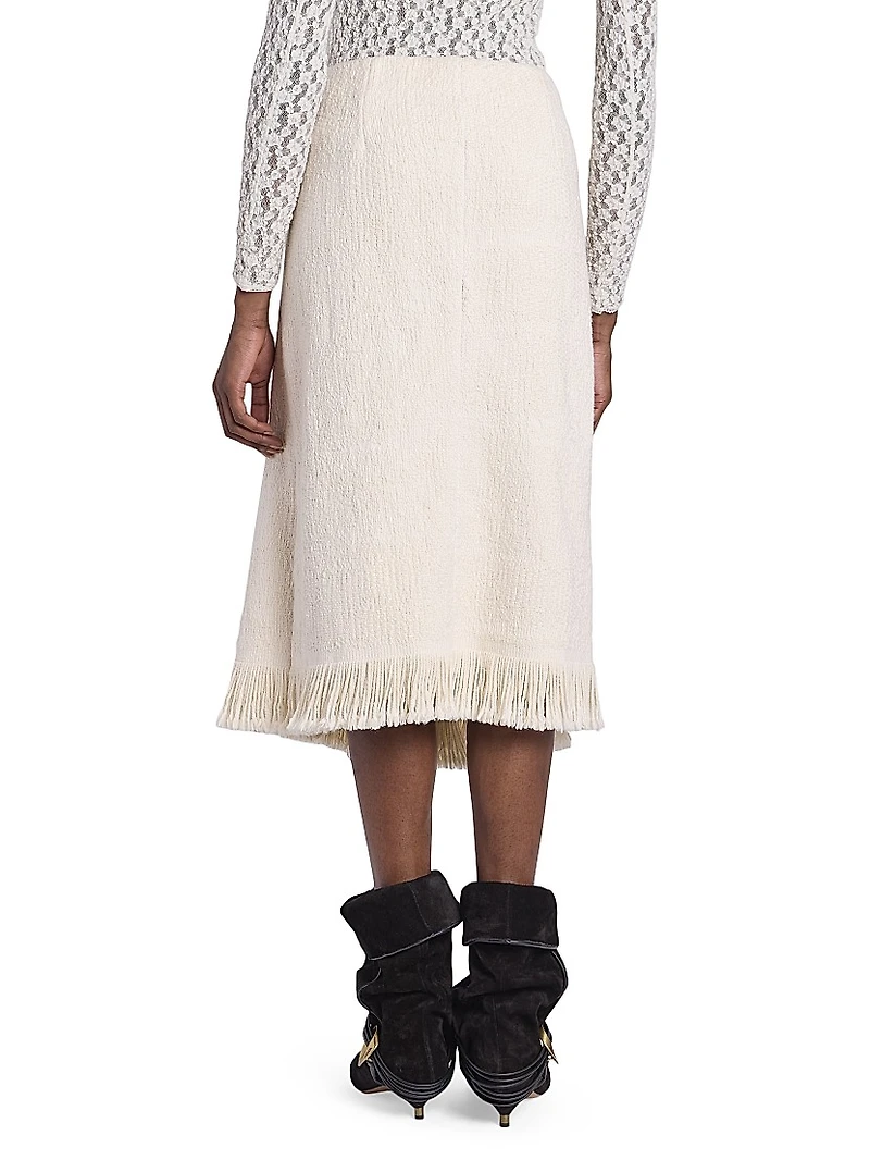 Galla Cotton-Linen Midi-Skirt