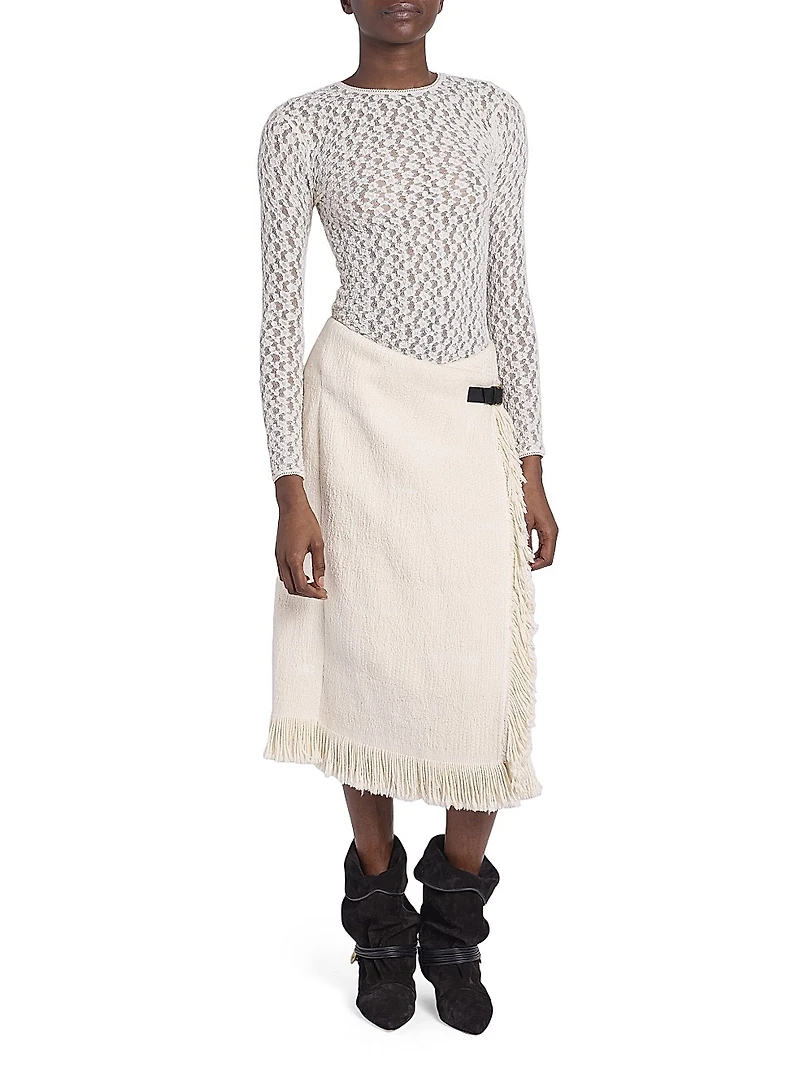 Galla Cotton-Linen Midi-Skirt
