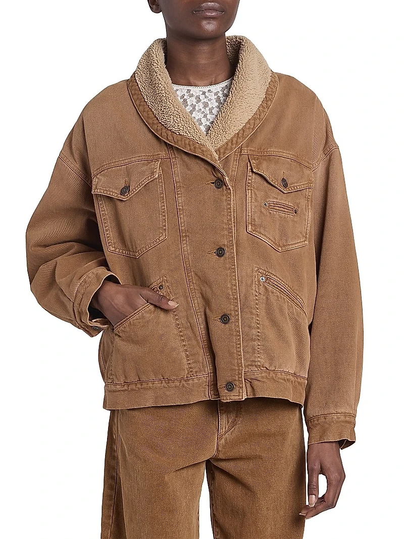 Pimia Fleece-Lined Trucker Jacket
