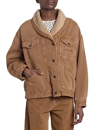 Pimia Fleece-Lined Trucker Jacket