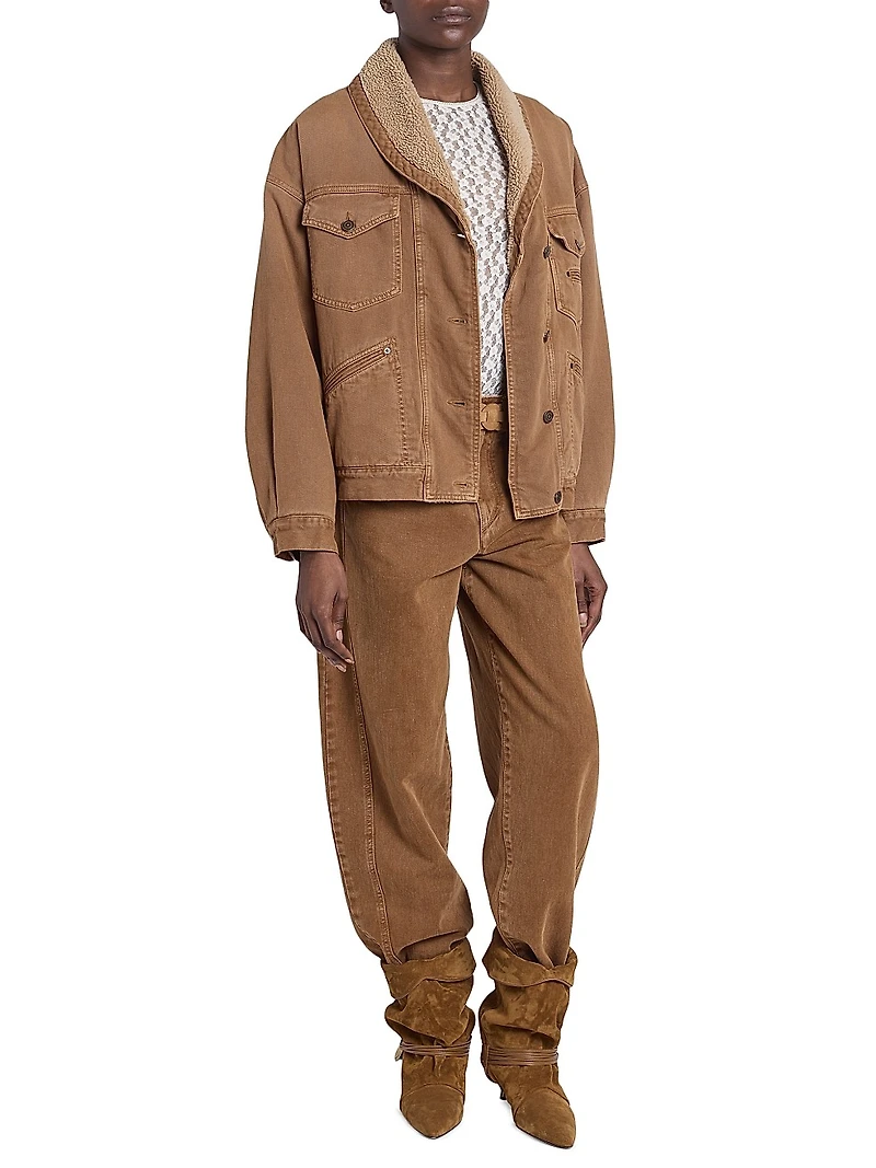 Pimia Fleece-Lined Trucker Jacket