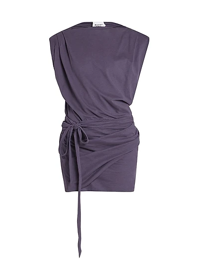 Marielle Cotton Tie-Waist Minidress