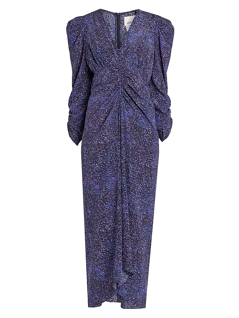 Albini Printed Silk-Blend Midi-Dress