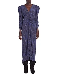 Albini Printed Silk-Blend Midi-Dress